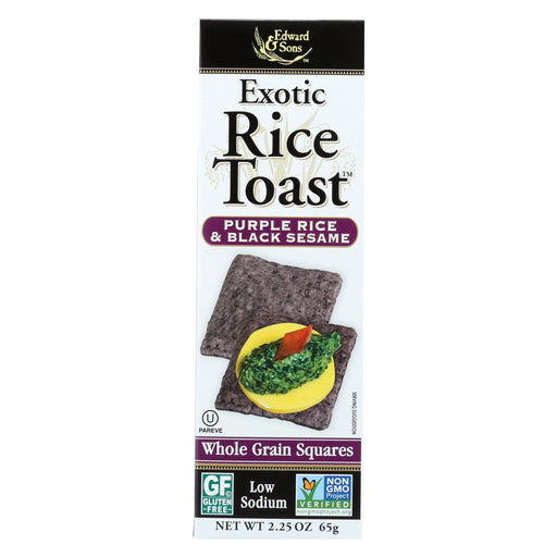 Edward And Sons Exotic Rice Toast - Purple Rice And Black Sesame - Case Of 12 - 2.25 Oz.