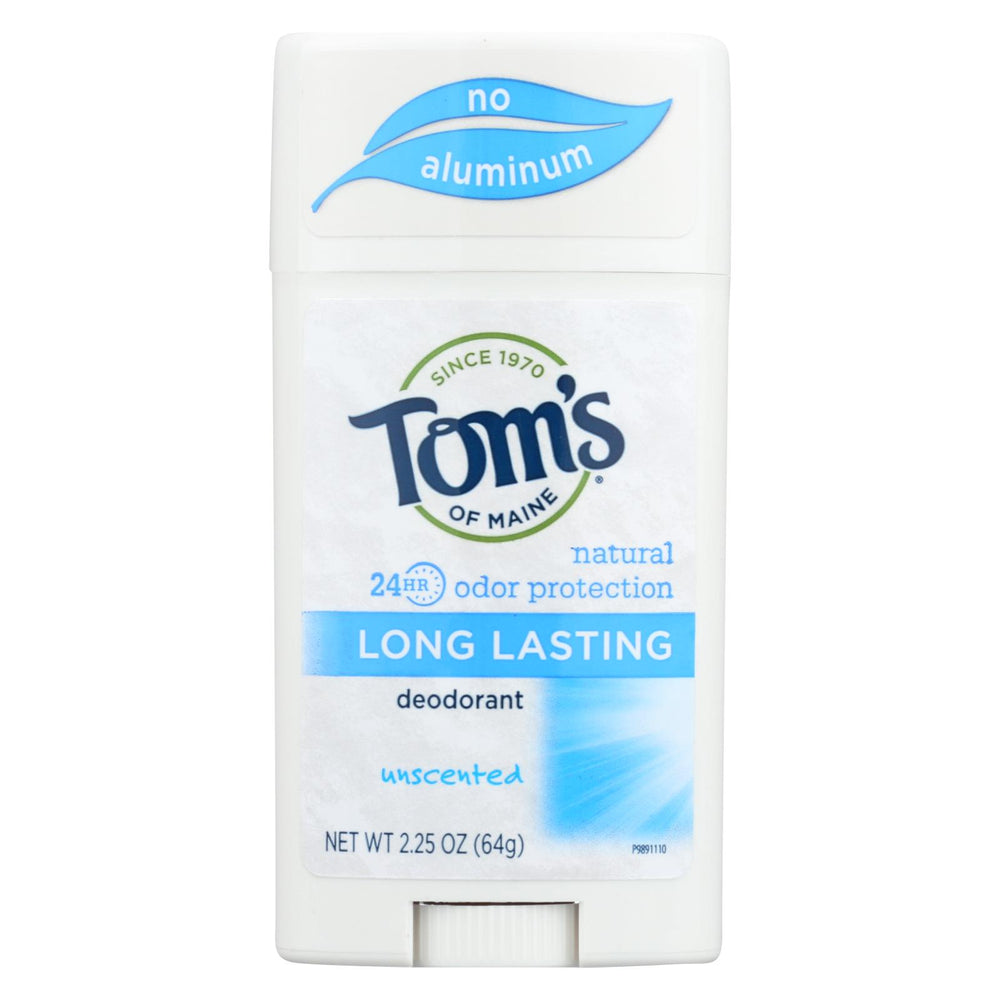 Tom's Of Maine Natural Long-lasting Deodorant Stick Unscented - 2.25 Oz Each - Case Of 6