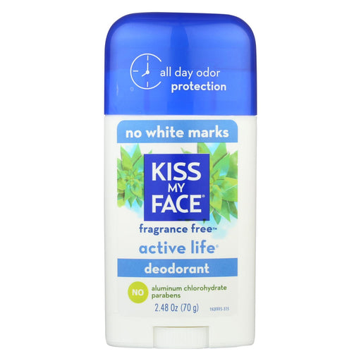Kiss My Face Deodorant Natural Active Life Fragrance Free Natural Active Life Aluminum Free - 2.48 Oz