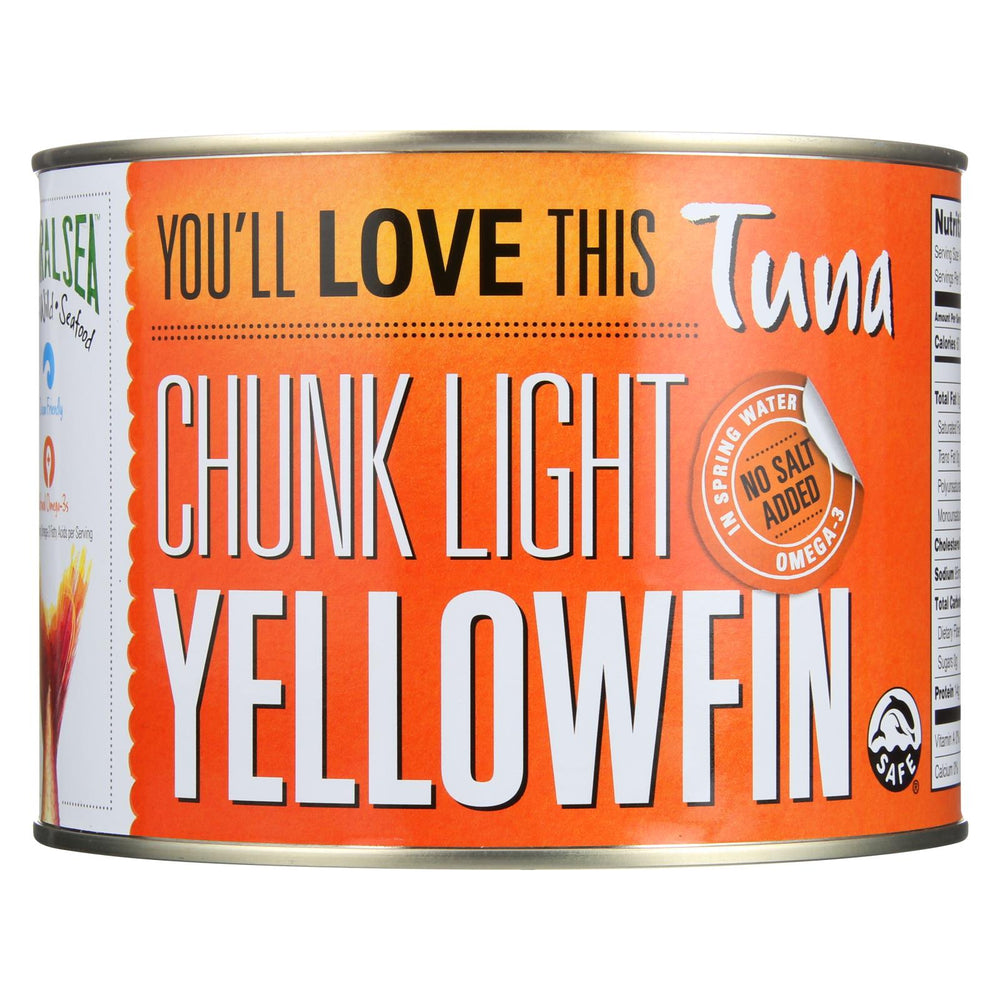 Natural Sea Tuna - Yellowfin - Chunck Light - No Salt Added - 66.5 Oz - Case Of 6
