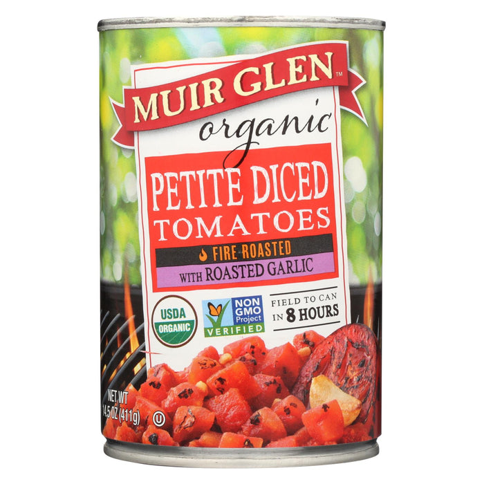 Muir Glen Diced Tomatoes Roasted Garlic - Tomato - Case Of 12 - 14.5 Oz.