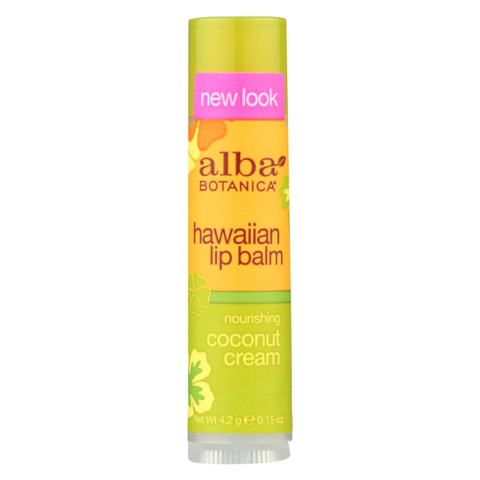 Alba Botanica Lip Balm - Coconut Cream - Case Of 24 - .15 Oz