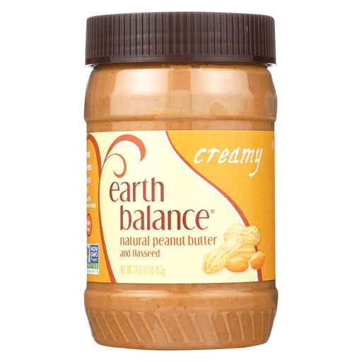Earth Balance Creamy Peanut Butter And Flaxseed - Case Of 12 - 16 Oz.