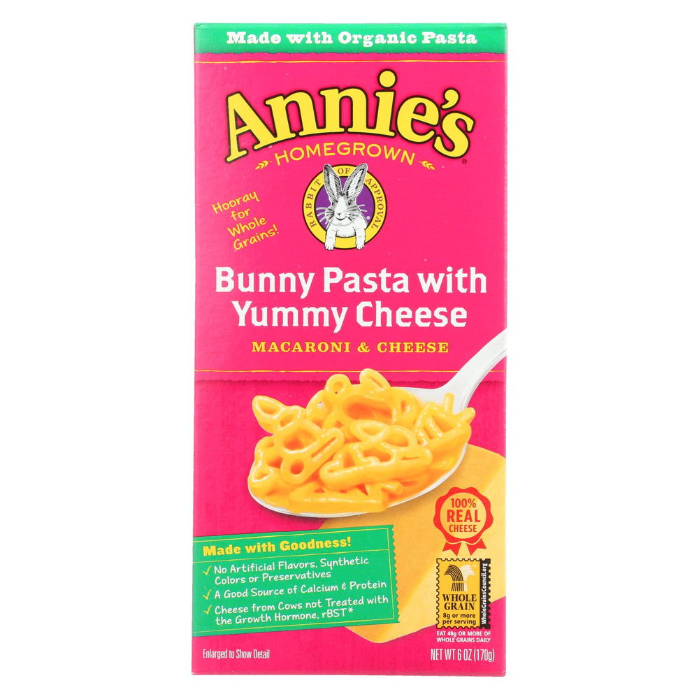 Annies Homegrown Macaroni And Cheese - Organic - Bunny Pasta With Yummy Cheese - 6 Oz - Case Of 12