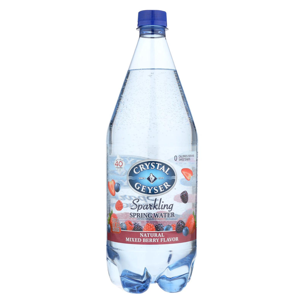 Crystal Geyser Sparkling Mineral Water - Very Berry - Case Of 12 - 1.25 Liter