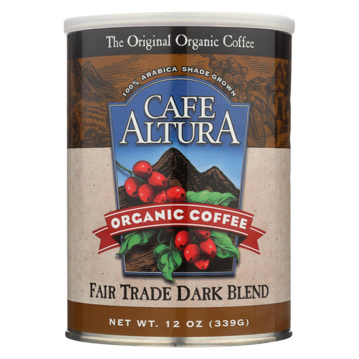 Cafe Altura 100% Organic Fair Trade Dark Blend Coffee - Case Of 6 - 12 Oz