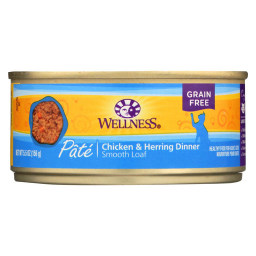 Wellness Pet Products Cat Food - Chicken And Herring - Case Of 24 - 5.5 Oz.