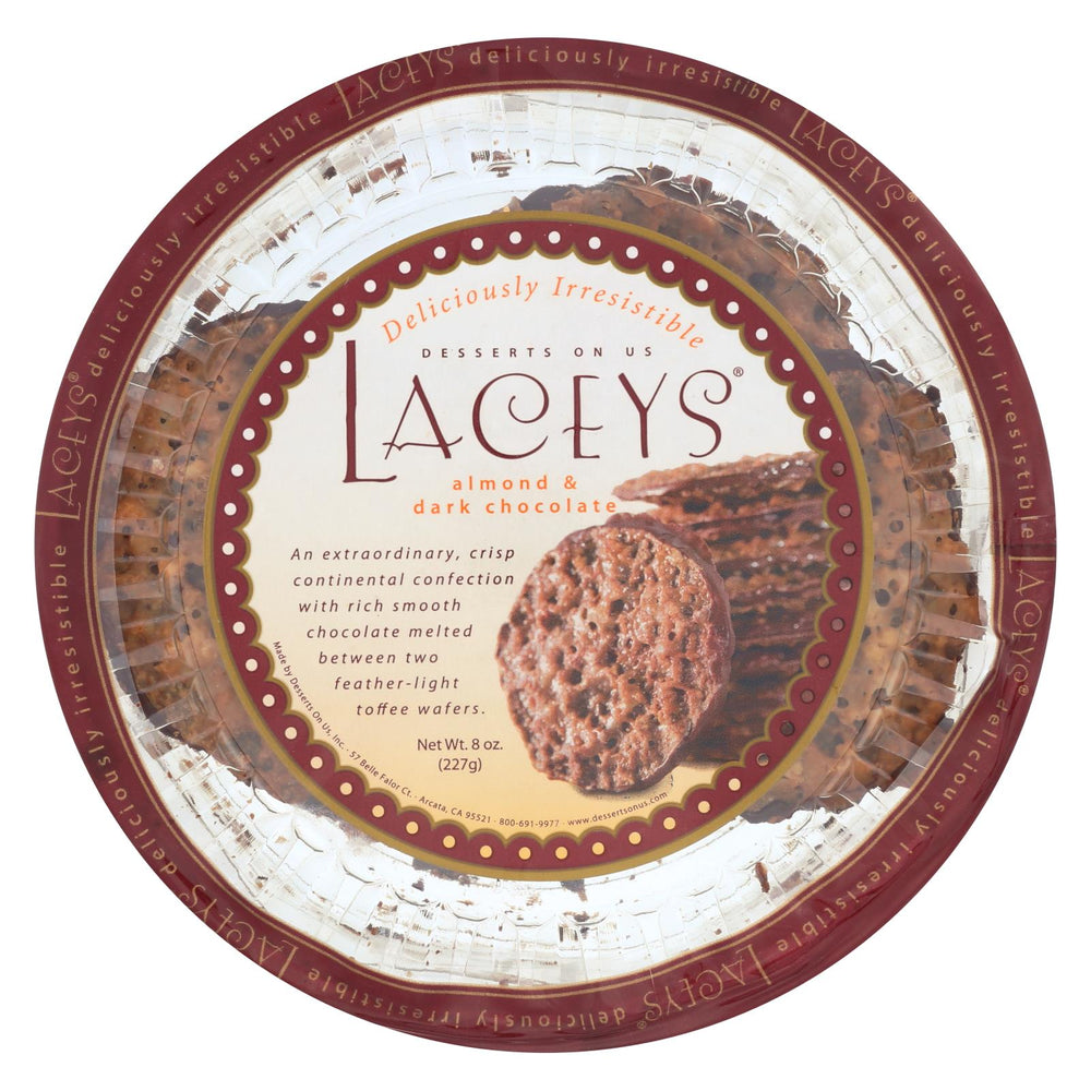 Laceys Cookies - Dark Chocolate Almond  - Case Of 24 - 8 Oz.