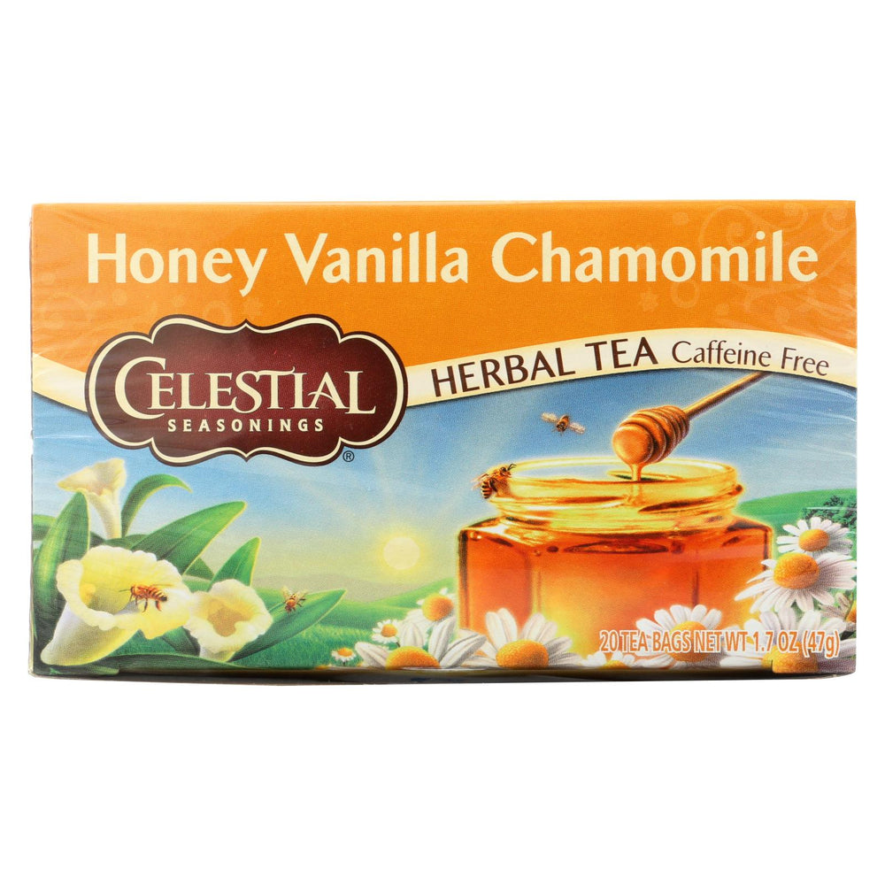 Celestial Seasonings Herbal Tea Caffeine Free Honey Vanilla Chamomile - 20 Tea Bags - Case Of 6