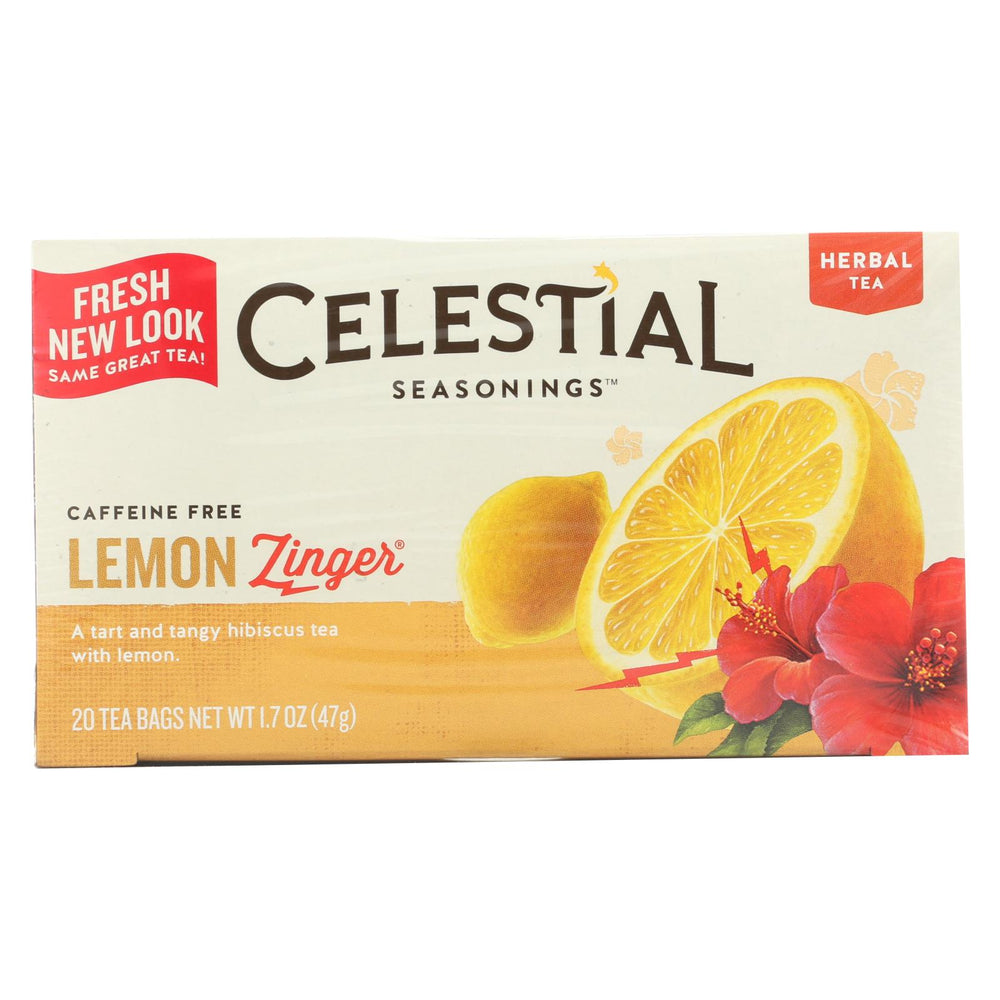 Celestial Seasonings Herbal Tea Caffeine Free Lemon Zinger - 20 Tea Bags - Case Of 6
