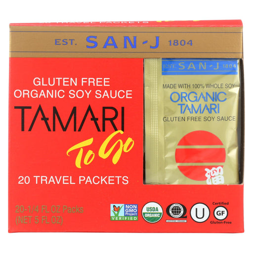 San - J Tamari Soy Sauce - Organic Travel - Case Of 12 - 0.25 Fl Oz.