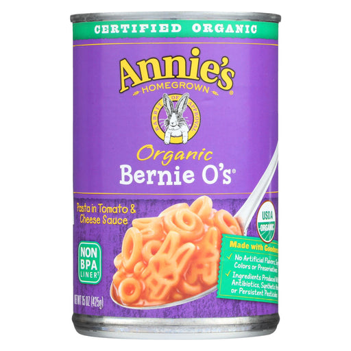 Annie's Homegrown Organic Bernie O?s Pasta In Tomato And Cheese Sauce - Case Of 12 - 15 Oz.