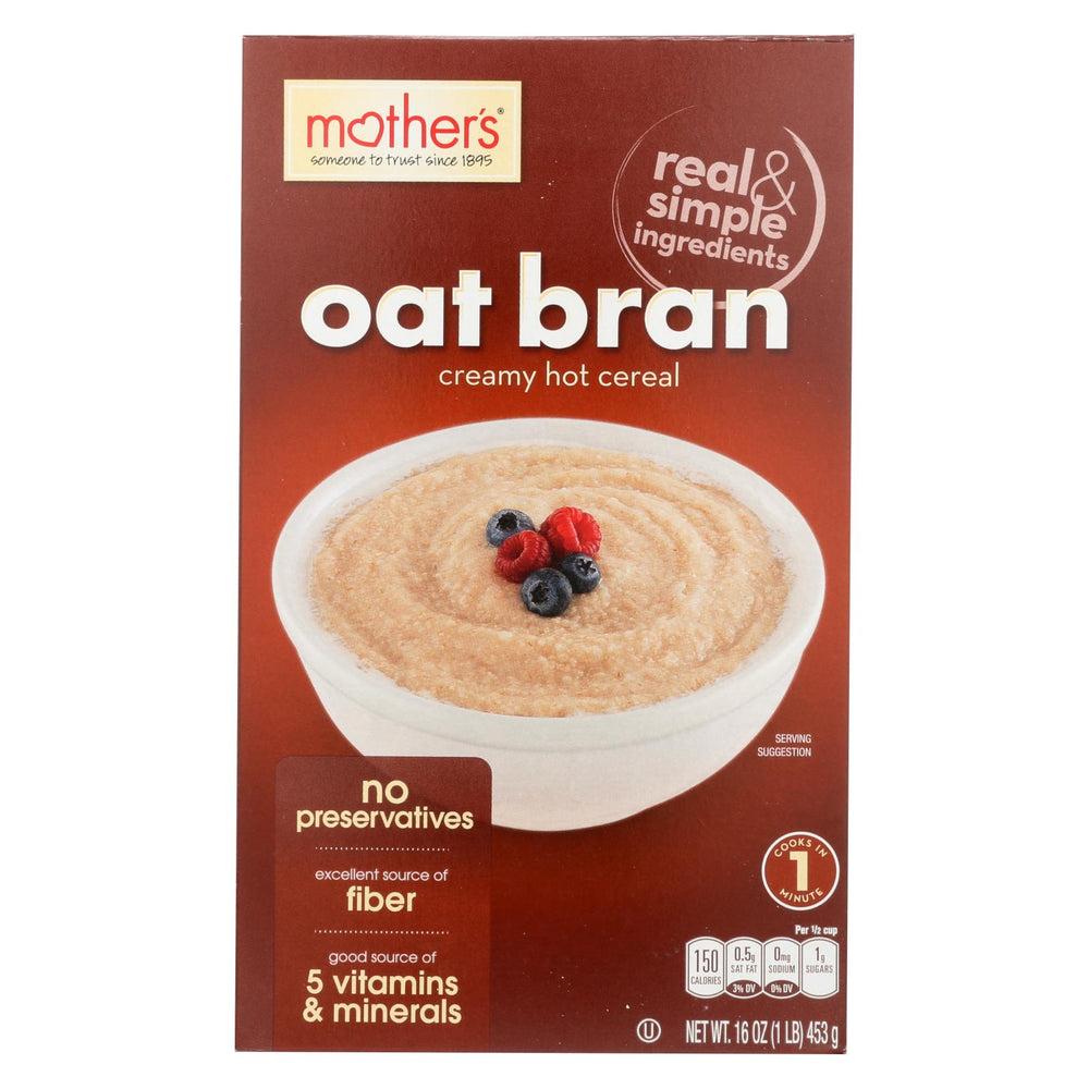 Mother's Creamy Hot Cereal - Oat Bran - Case Of 12 - 16 Oz.