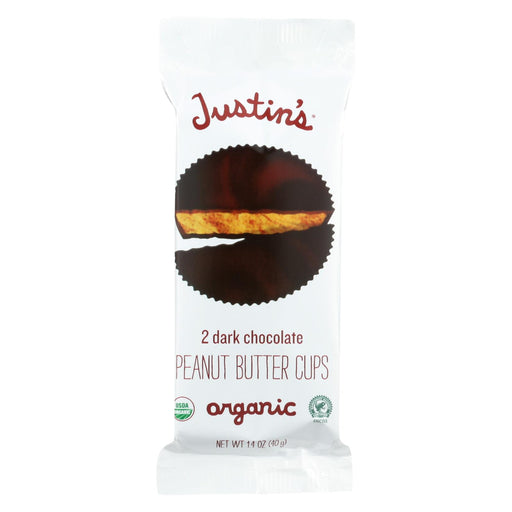 Justin's Nut Butter Organic Peanut Butter Cups - Dark Chocolate - Case Of 12 - 1.4 Oz.