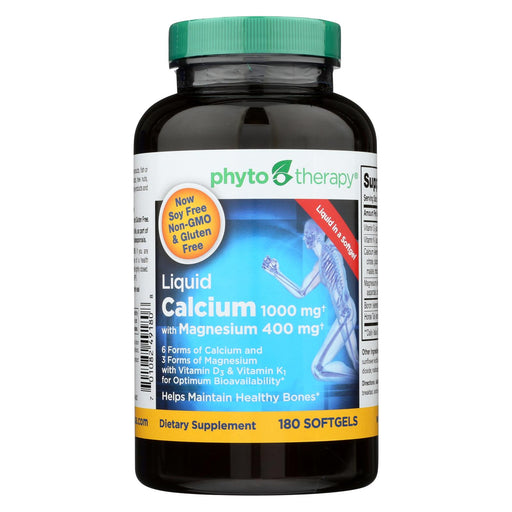 Phyto-therapy Liquid Calcium With Magnesium - 1000 Mg - 180 Softgels