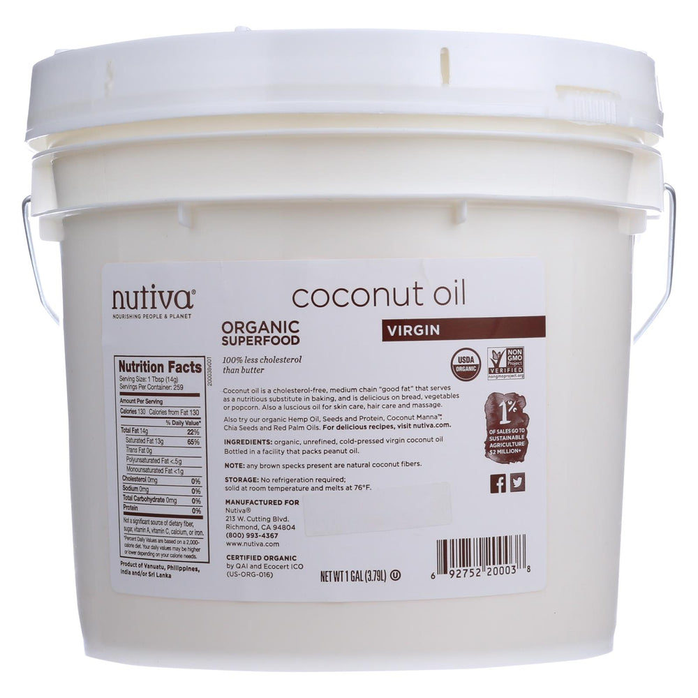 Nutiva Organic Coconut Oil - Extra Virgin - 1 Gal