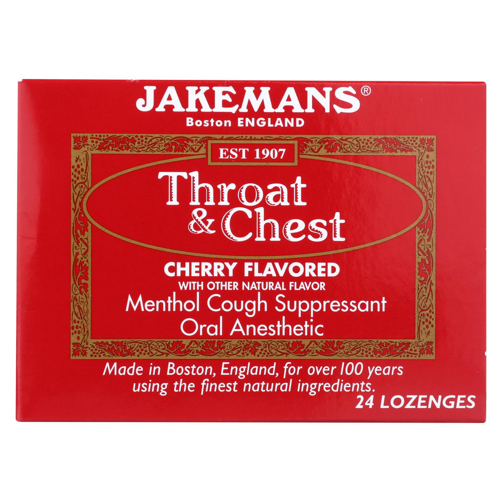 Jakemans Throat And Chest Lozenges - Cherry - 24 Pack