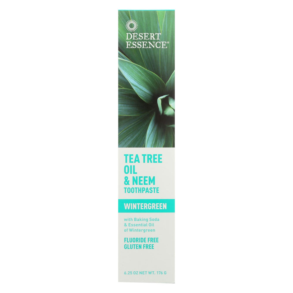 Desert Essence Natural Tea Tree Oil And Neem Toothpaste Wintergreen - 6.25 Oz