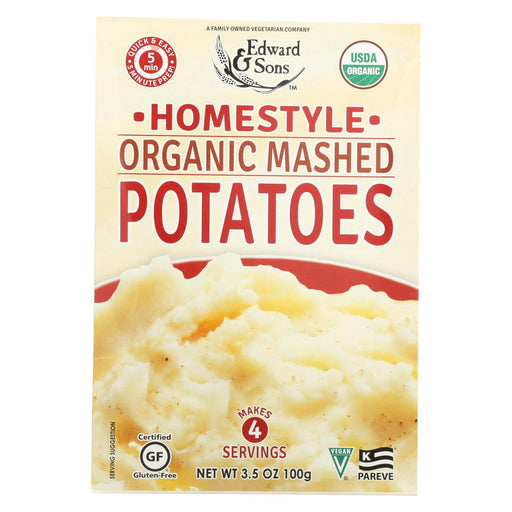 Edward And Sons Organic Mashed Potatoes - Home Style - Case Of 6 - 3.5 Oz.
