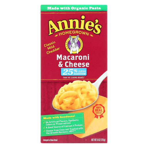 Annie's Homegrown Low Sodium Macaroni And Cheese - Case Of 12 - 6 Oz.