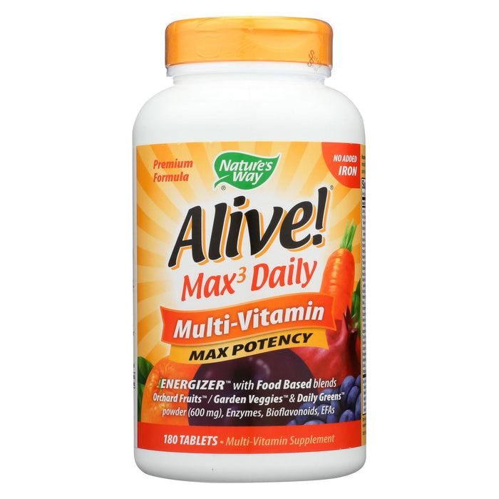 Nature's Way Alive Multi-vitamin No Iron Added - 180 Tablets