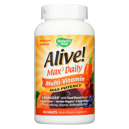 Nature's Way Alive Whole Food Energizer Multi-vitamin - 180 Tablets