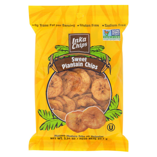 Inka Crops Plantain Chips - Sweet - Case Of 12 - 3.25 Oz.