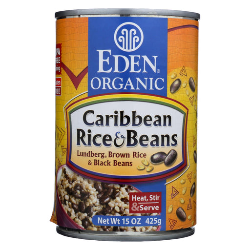 Eden Foods Caribbean Lundberg Brown Rice And Black Beans - Case Of 12 - 15 Oz.