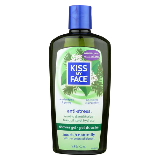 Kiss My Face Bath And Shower Gel Anti-stress Woodland Pine And Ginseng - 16 Fl Oz