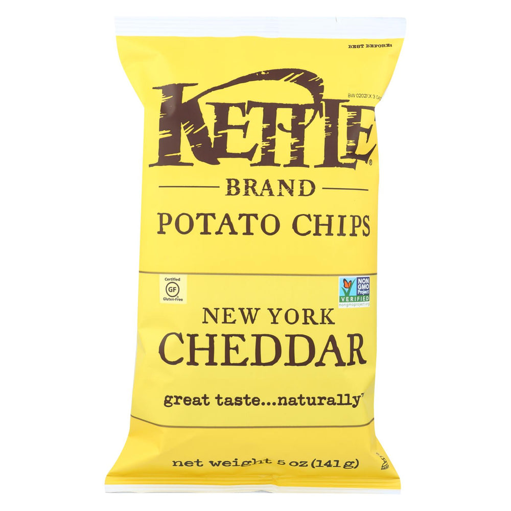 Kettle Brand Potato Chips - New York Cheddar - Case Of 15 - 5 Oz.