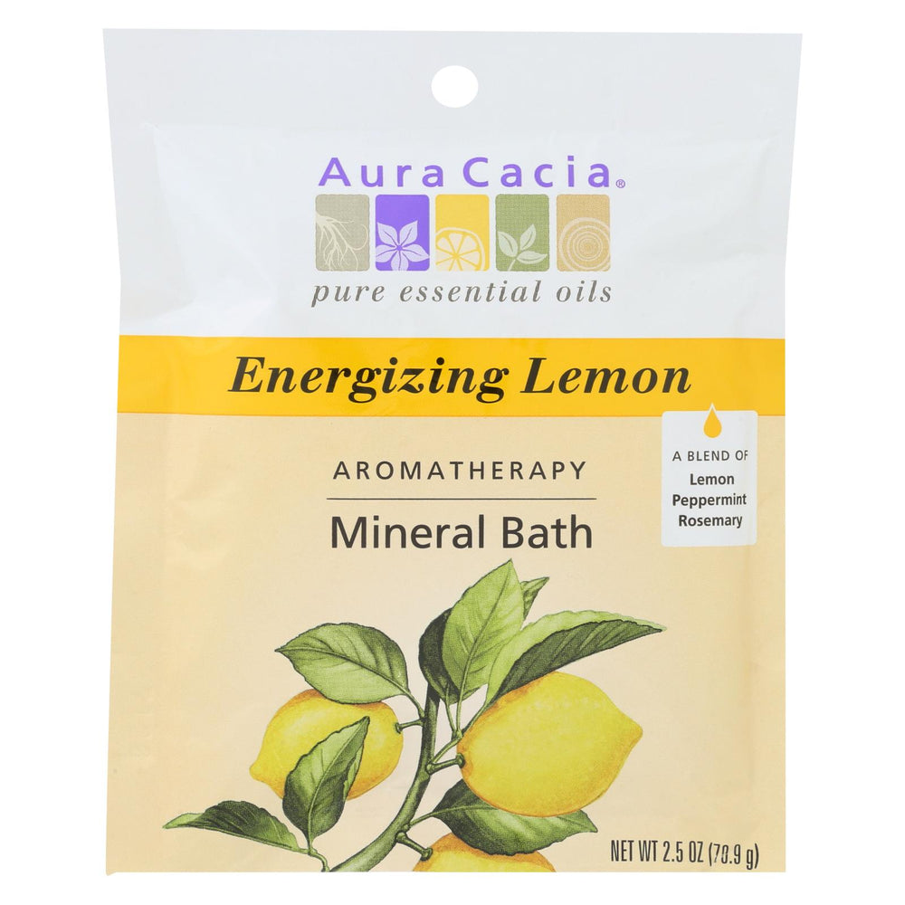 Aura Cacia Aromatherapy Mineral Bath Energizing Lemon - 2.5 Oz - Case Of 6