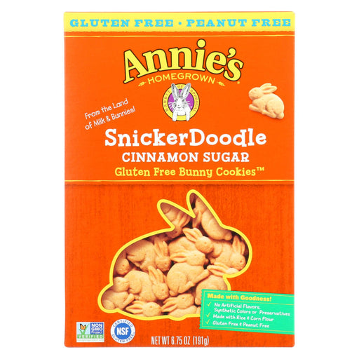 Annie's Homegrown Gluten Free Snickerdoodle Bunny Cookies Cinnamon Sugar - Case Of 12 - 6.75 Oz.