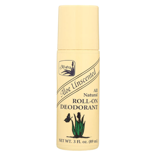 Alvera All Natural Roll-on Deodorant Aloe Unscented - 3 Fl Oz