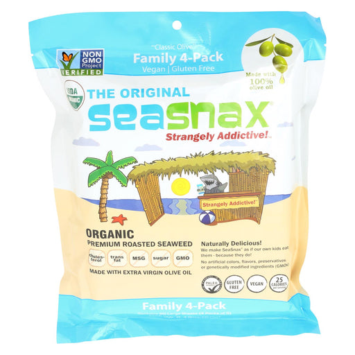 Seasnax Organic Premium Roasted Seaweed Snack - Original - Case Of 4 - 2.16 Oz.