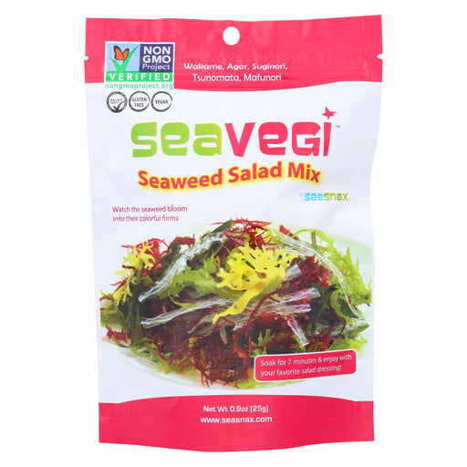 Seasnax Seaweed Snak - Vegetable Salad Mix - Case Of 12 - .9 Oz
