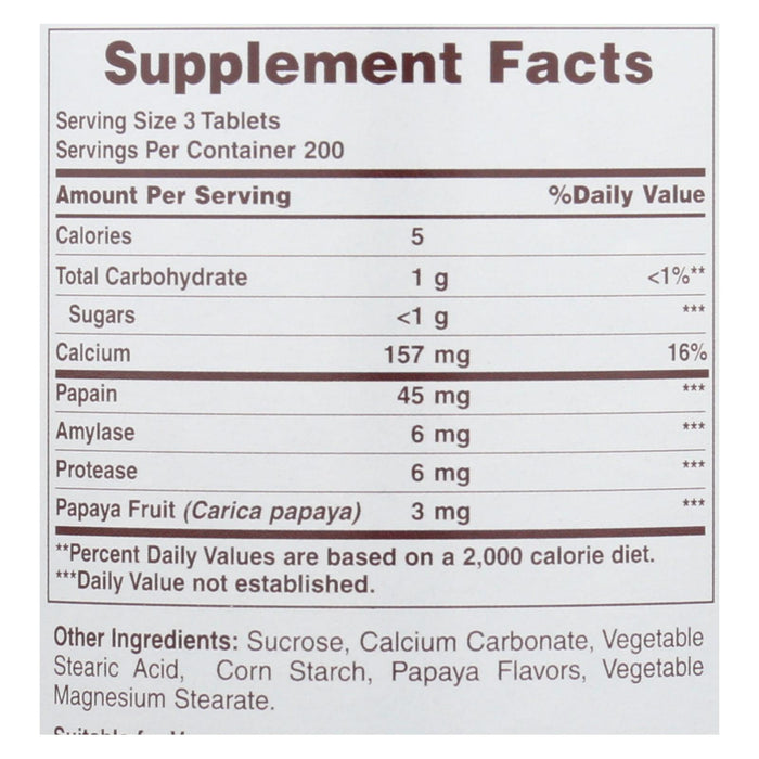 American Health Original Papaya Enzyme Chewable - 600 Tablets