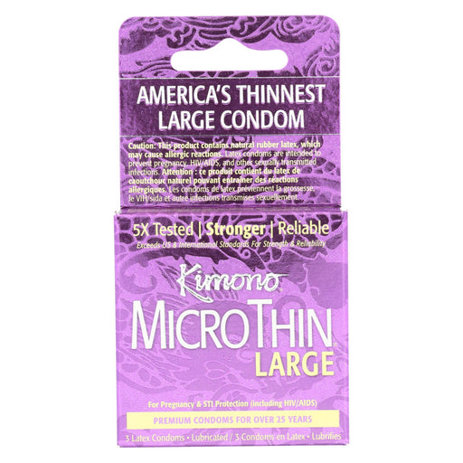 Mayer Laboratories Kimono Condom Microthin Large - 3 Condoms