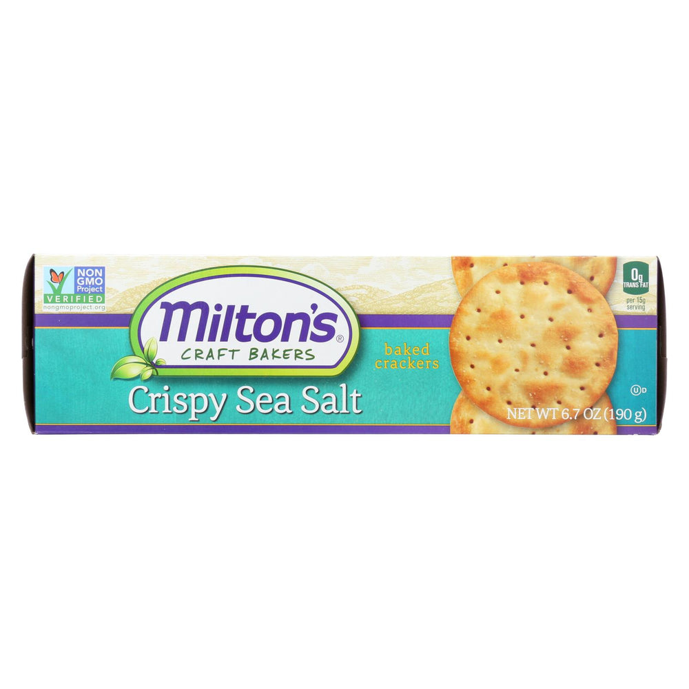 Miltons Gourmet Baked Crackers - Crispy Sea Salt And Butter - Case Of 12 - 6.7 Oz.