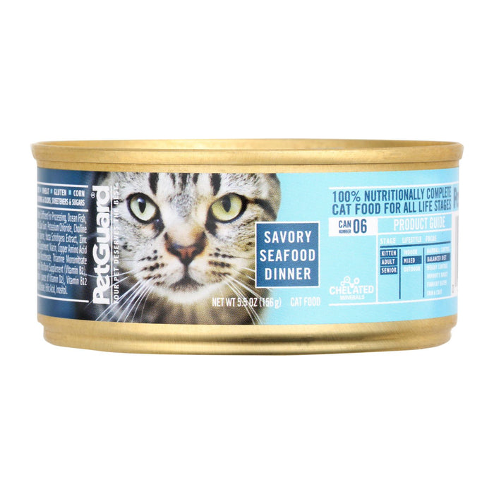 Petguard Cat Food - Savory Seafood Dinner - Case Of 24 - 5.5 Oz.