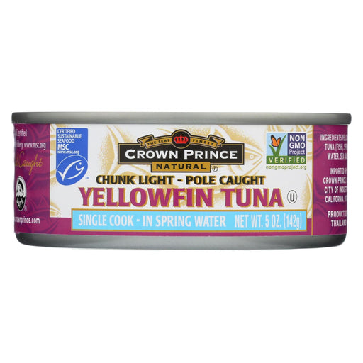 Crown Prince Yellowfin Tuna In Spring Water - Chunk Light - Case Of 12 - 5 Oz.