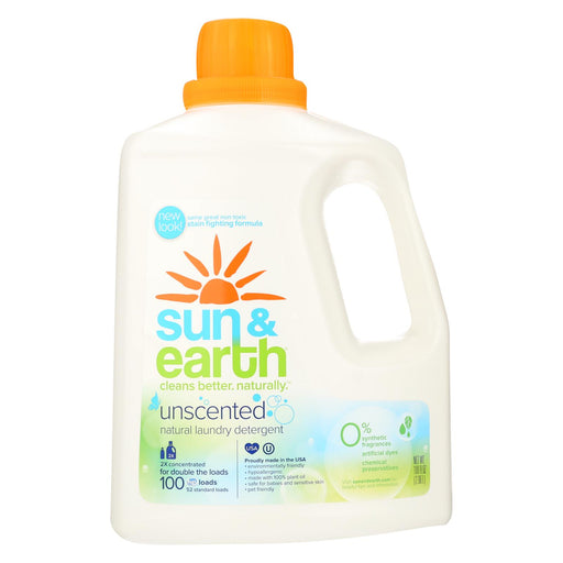 Sun And Earth Natural Laundry Detergent - Unscented - Case Of 4 - 100 Oz