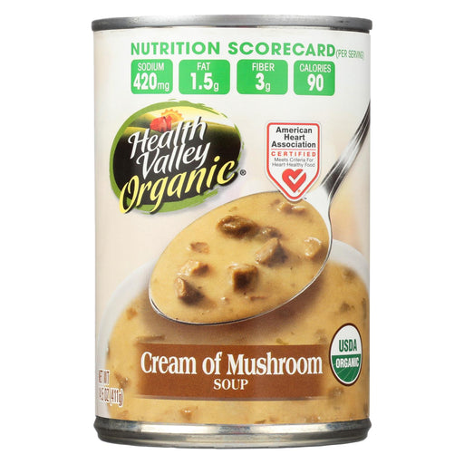 Health Valley Organic Soup - Mushroom, Cream - Case Of 12 - 14.5 Oz.