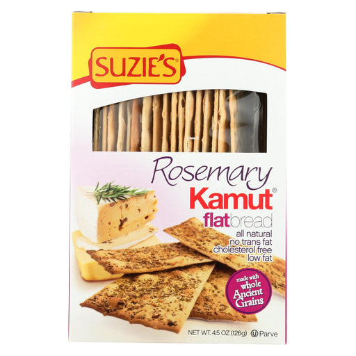 Suzie's Flat Bread - Rosemary Kamut - Case Of 12 - 4.5 Oz.