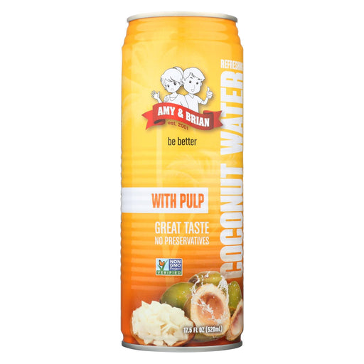 Amy And Brian Coconut Water With Pulp - Case Of 12 - 17.5 Fl Oz.