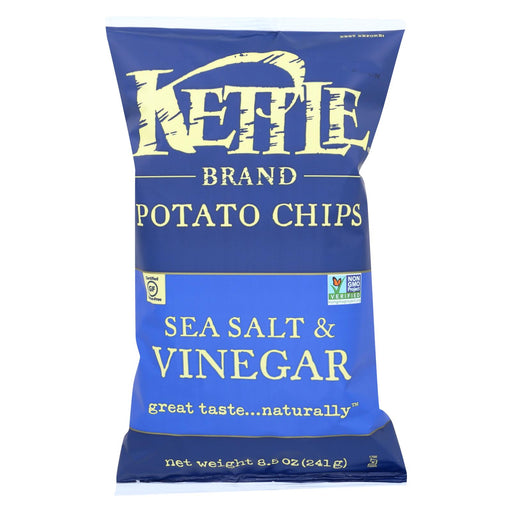 Kettle Brand Potato Chips - Sea Salt And Vinegar - Case Of 12 - 8.5 Oz.