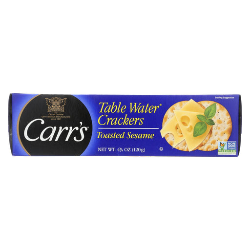 Carr's Table Water Crackers - Bite Size With Sesme - Case Of 12 - 4.25 Oz