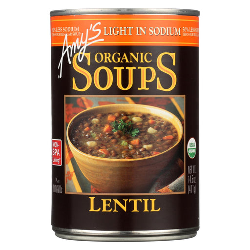 Amy's Organic Low Sodium Lentil Soup - Case Of 12 - 14.5 Oz