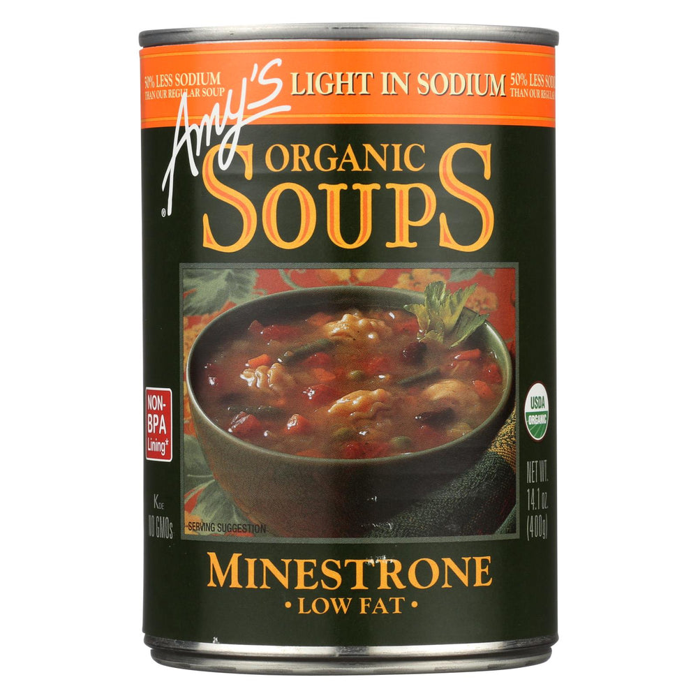Amy's Organic Low Sodium Minestrone Soup - Case Of 12 - 14.1 Oz