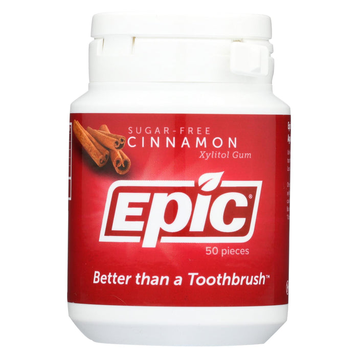 Epic Dental Cinnamon Gum - Xylitol Sweetened - 50 Count