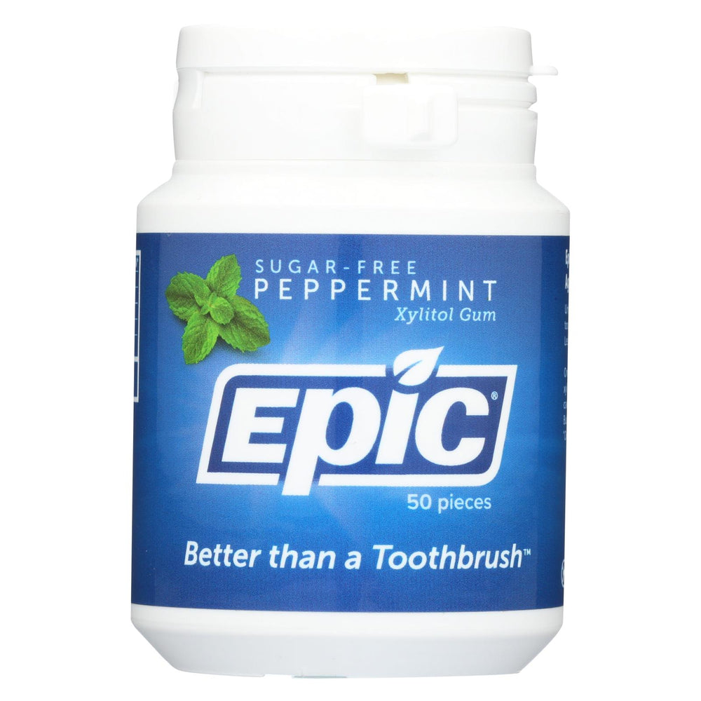 Epic Dental Peppermint Gum - Xylitol Sweetened - 50 Count